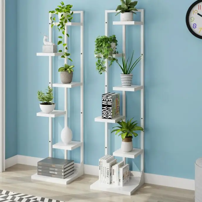 Flower frame wrought iron multi-layer interior decoration floor space fleshy flower pot rack flower shelf living room green bar