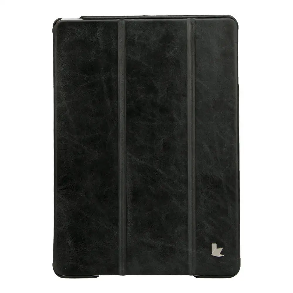 Jisoncase кожаный умный чехол для iPad Air 1 Air 2 9,7 чехол Роскошный чехол из натуральной кожи для iPad 5 6 9,7 дюймов кобура - Цвет: Черный