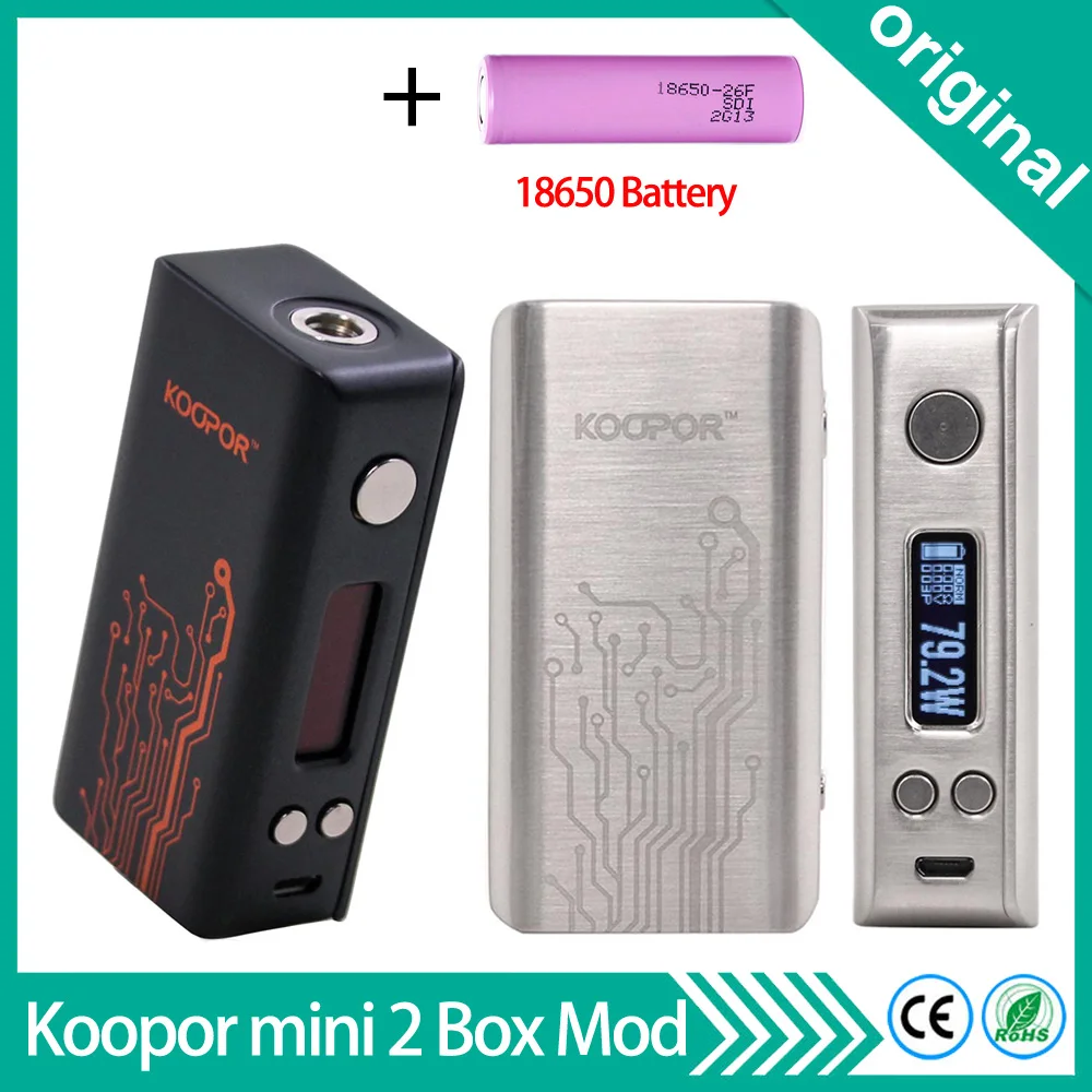 

Original Veeape KOOPOR MINI 2 Mod 80W TC VW Box Mod Dual Driver Temperature Control Electronic Cigarette Mod For SMOK