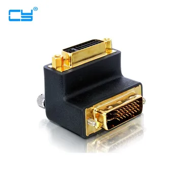 

90 Degree Right Angled DVI 24+5 -D Digital Dual Link Male To Female Extension Adapter for HDTV LCD Monitor