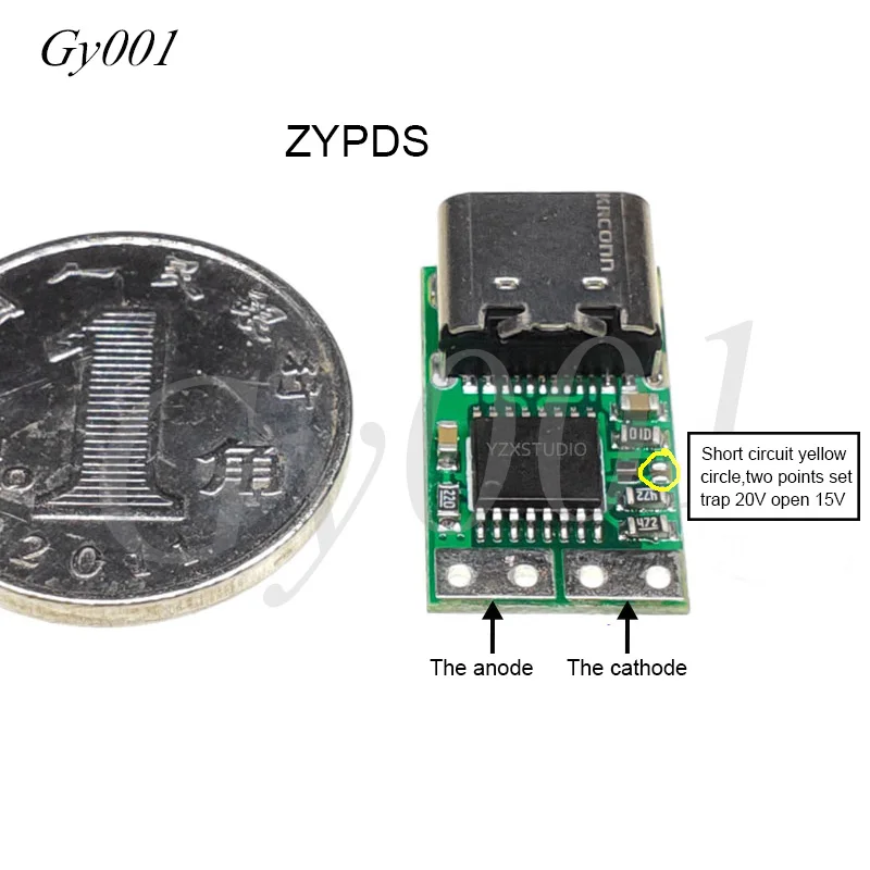 ZY12PDS тип-c PD к DC USB SurfacePro Decoy Быстрая зарядка триггер прибор опроса