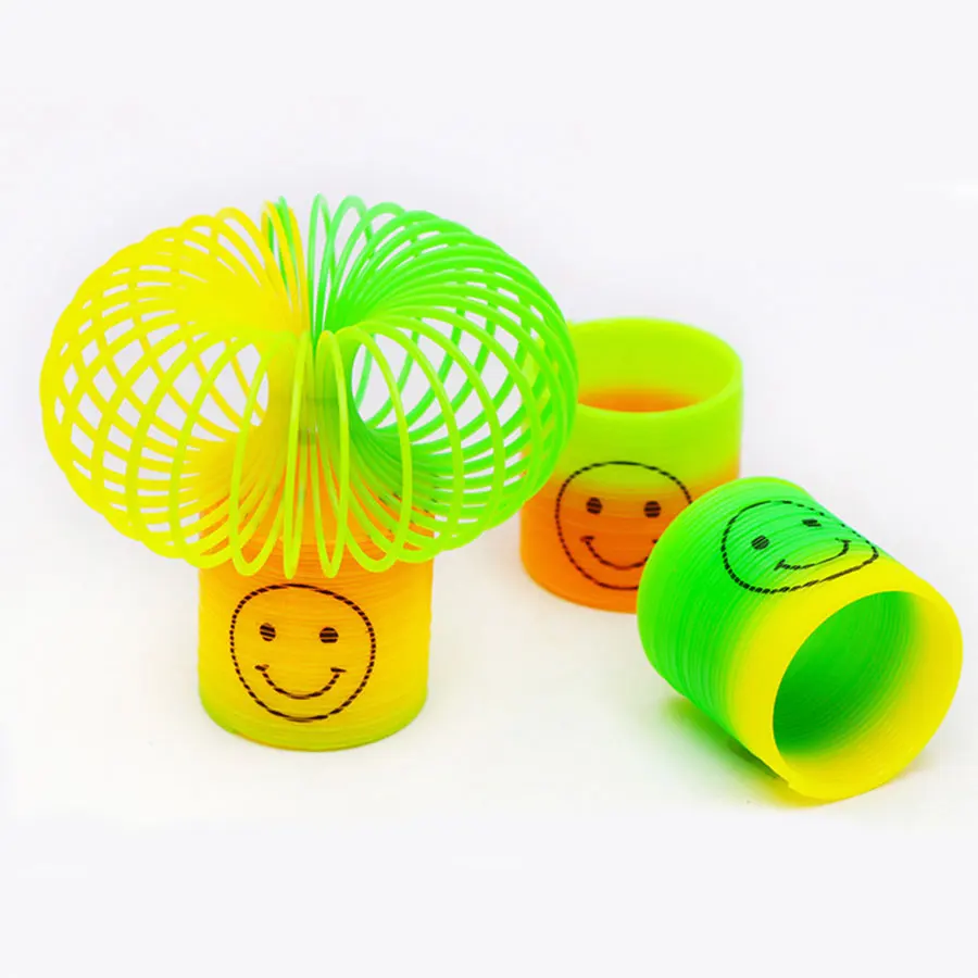 

Smiley face Rainbow Circle Funny Toys Baby Development Educational Folding Plastic Spring Coil Children's Creative Toys