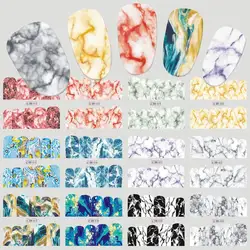 12 стильных мраморных наклеек для ногтей самоклеющиеся Переводные картинки для наведения красоты DIY маникюрные инструменты для дизайна