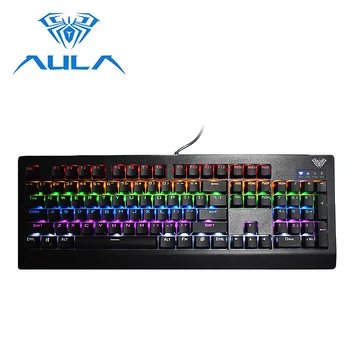 AULA Gaming Keyboard RGB Backlight USB Wired Black Switch Ergonomics 104 Keys Anti-Ghosting Mechanical Gamer Keyboard #886 AULA Gaming Keyboard RGB Backlight USB Wired Black Switch Ergonomics 104 Keys Anti-Ghosting Mechanical Gamer Keyboard #886