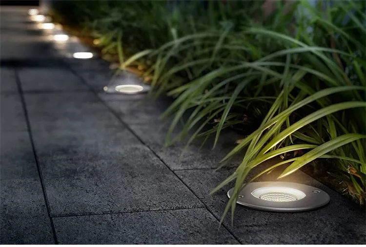 Pode Ser Escurecido Buriend Inground Holofotes 110 v 220 Dc12v Caminho Estrada Jardim Quintal Paisagem Luz Subterrânea 5x2 w 10 Led 9 Lâmpadas subterrâneas