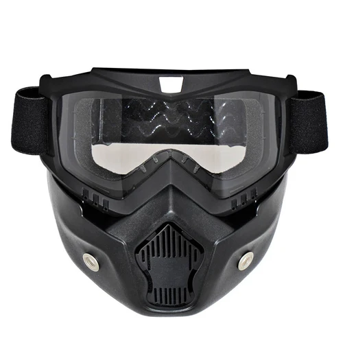 Взрослые гибкие мотоциклетные очки для носа и лица защитные для Лица PE+ PC Силиконовые противоскользящие полосы двойной пены мотоциклетный шлем - Цвет: Clear Goggles