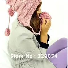 Новинка, 1 шт., женские линии Вязание раза Шапки, зимние теплые шапка защиты слуха, multicolor.1360