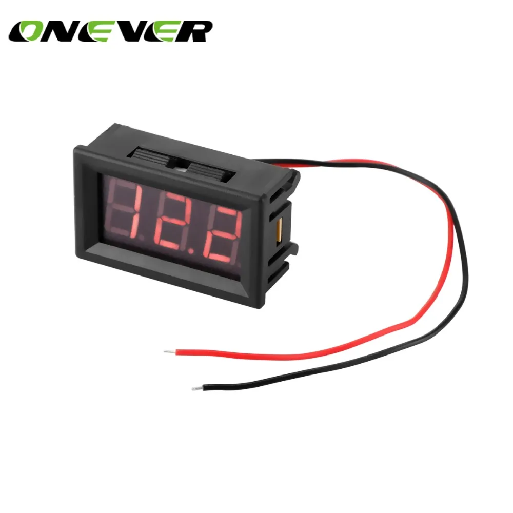 

Onever 2 Wire Universal Car Digital Voltmeter Gauge Detector Red LED Display Panel Auto Voltage Meter Volt Gauge DC 4.5-30V