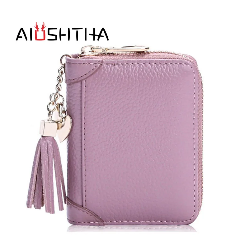 Buy genuine leather credit card holder women bank