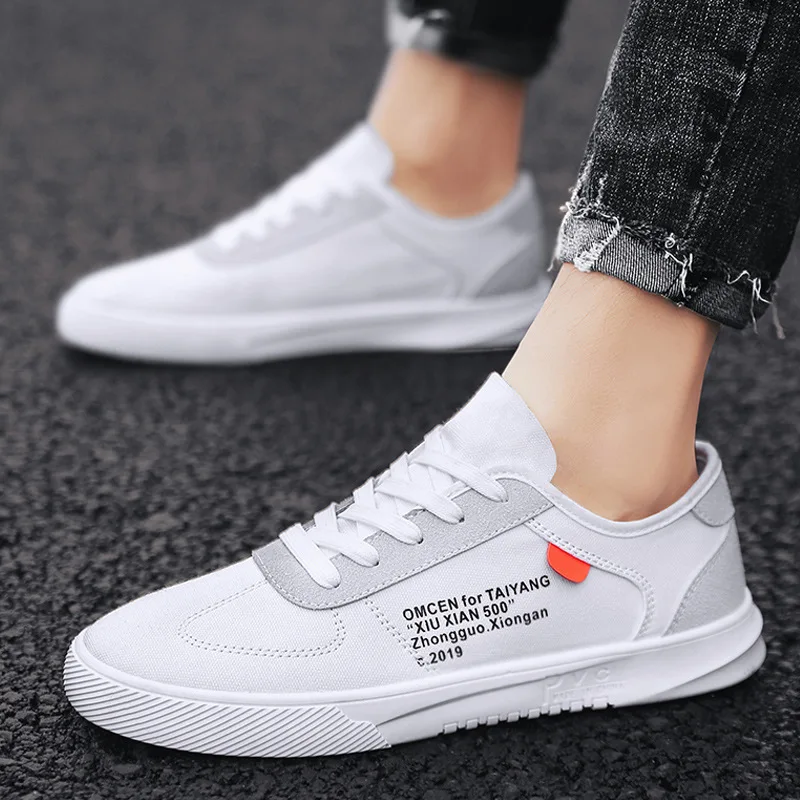 2019 Canvas Skate Shoes Men Low Help Male Shoe School White Shoes Ventilation Screen Cloth Motion Casual Shoes Shoes Sneakers