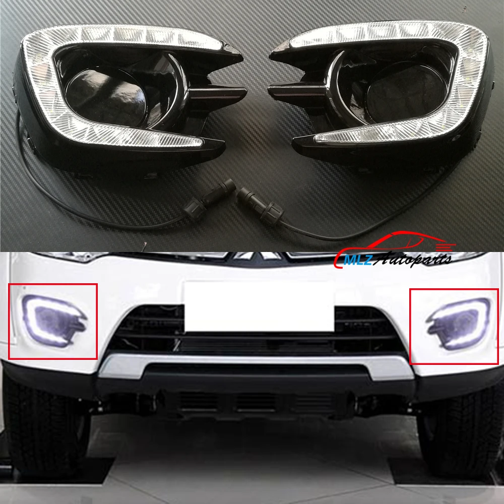 

LED Daytime Running Light Cover DRL Daylight Original Size Replacement Day Fog Lamp For Mitsubishi Pajero 2013 2014 2015