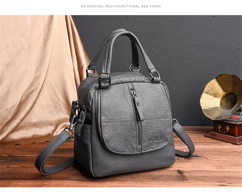 100% genuíno couro das mulheres mochilas anti