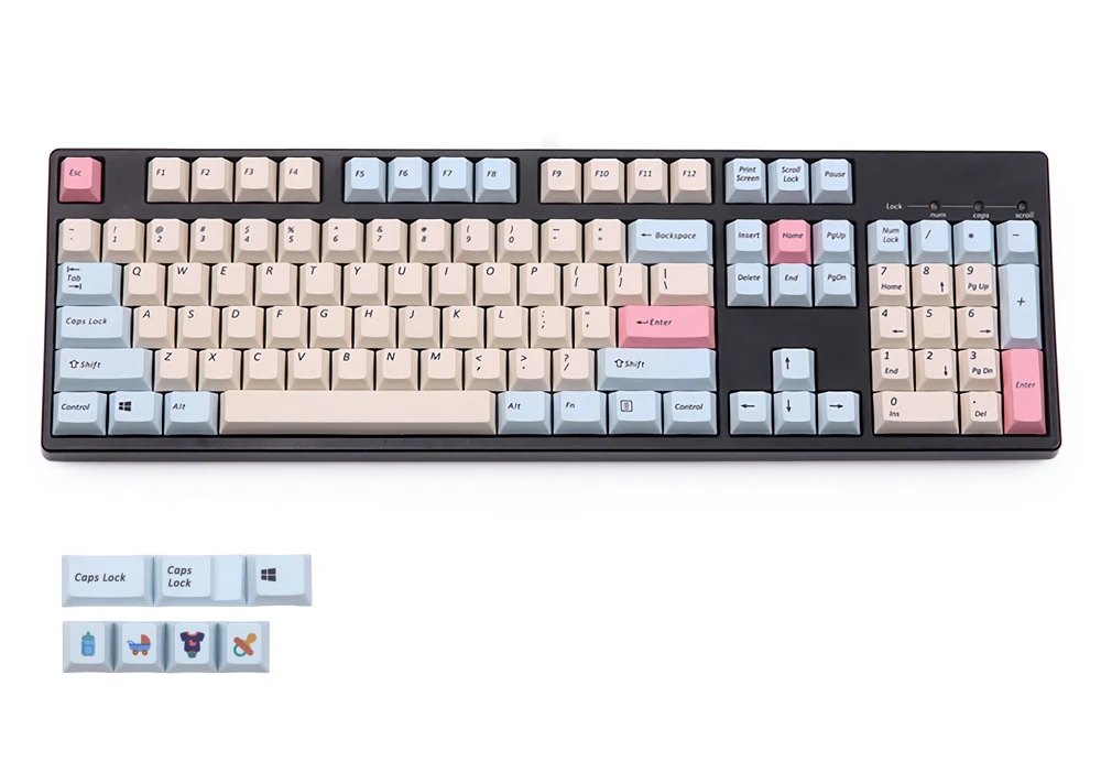 108 ключ краска-sub клавишные колпачки pbt набор клавишных колпачков с 3 Дополнительные клавиши для механической клавиатуры