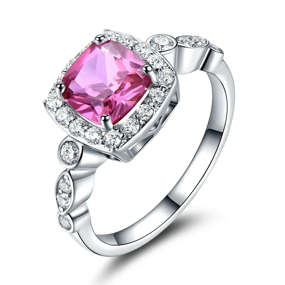 UMCHO, одноцветное 925 пробы, серебряное кольцо, кольца с голубым сапфиром Для Женщин, камень по месяцу рождения, подарки, Изумрудное кольцо, свадебное, обручальное, ювелирное изделие, подарок