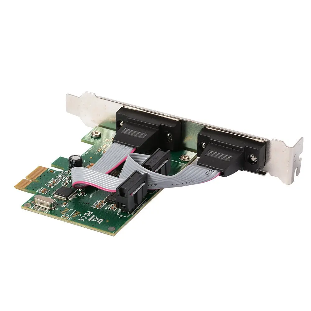 Двойной Порты 9-контактный последовательный RS232 DB9 PCI-E карта Com AC332