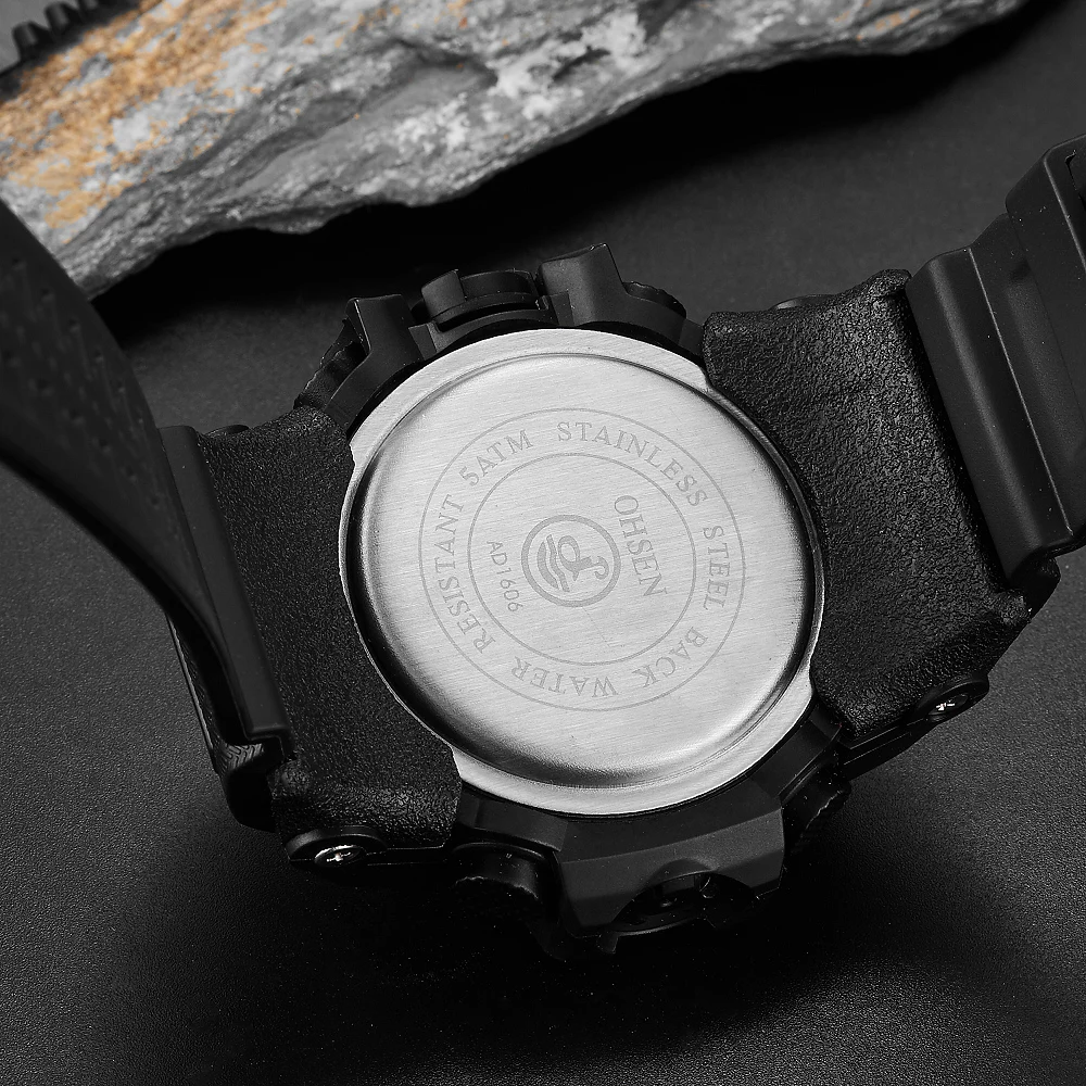 OHSEN цифровые часы бренда relojes para hombre мужские кварцевые военные спортивные