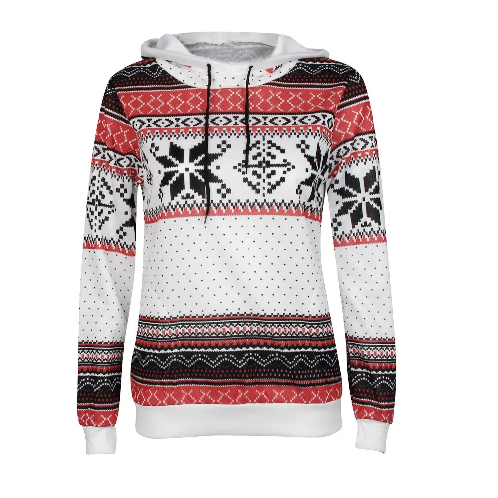 

Free Ostrich Fashion Women Autumn Fashion Women Christmas Snowflake Hoodie Sweatshirt Jumper Hooded Pullover Top C2735
