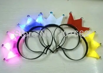 

10pcs LED crown Headband Luminous Headwear Flash Light rave festival Halloween Concert Party Wedding Toys Headdress Adult Kids