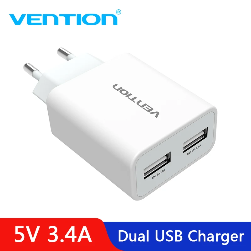 Vention 5 V 1A 2.4A USB зарядное устройство портативное дорожное настенное адаптер ЕС