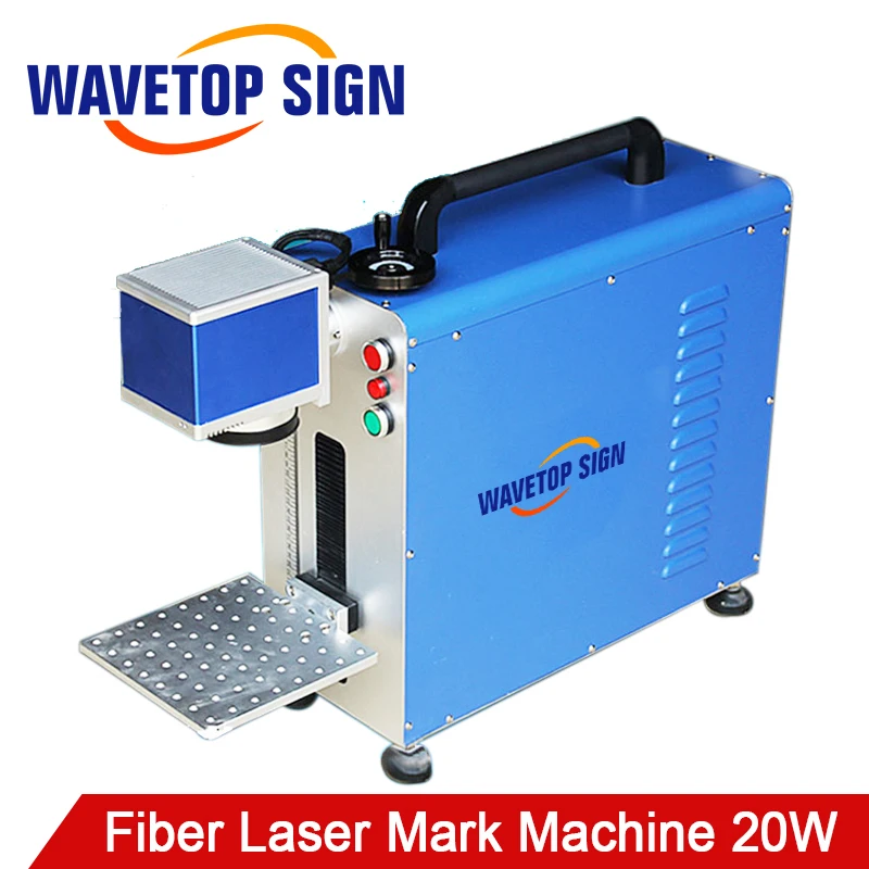 

WaveTopSign Portable Fiber Laser Marking Machine 20W Max Fiber Laser Module Scan Lens Size 210x210mm