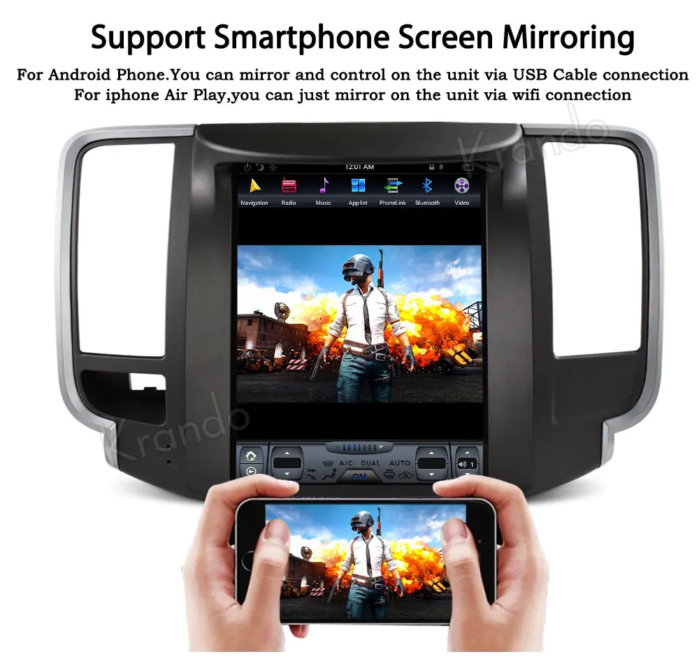Discount Krando Android 8.1 10.4"Tesla style Vertical screen car dvd radio multimedia system player For Nissan Teana 2008-2012 navigation 5