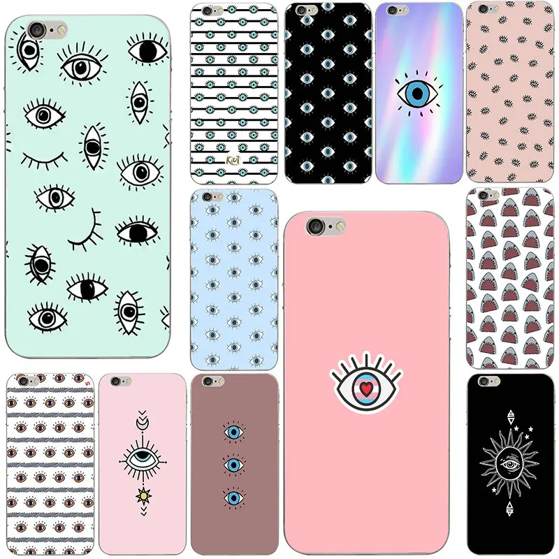

Soft TPU Transparence Silicone Phone Cases for iphone X XR XS Max 8 Plus 7 Plus 6 6S Plus 5 5S 5C SE 4 4S Bags Cartoon Eyes Art