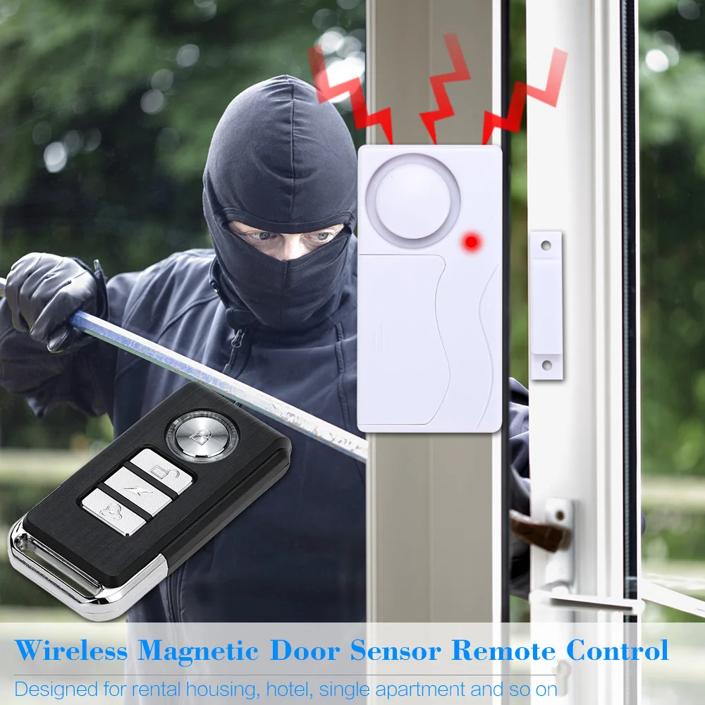 

Wireless Door/Window Security Voice Alarm Remote Control & Magnetic Sensor Anti-Theft Home Security Entry Burglar Alarm