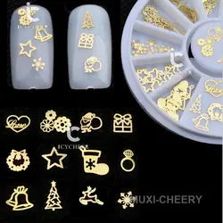 Icycheer Nail Art Украшение колеса 3D Рождество серии металлическими заклепками ультратонкий Маникюр DIY