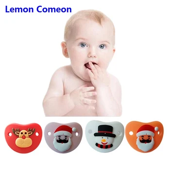 

Baby Silicone Nipple Food Grade Funny Pacifier Christmas Elk Snow Man Newborn Infant Teething Toddler Feeding Dummy Pacifiers