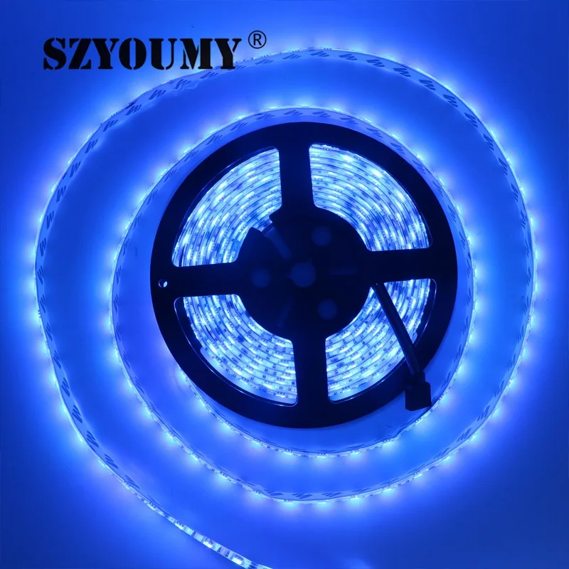 SZYOUMY RGB 5050 SMD 300 светодиодов 500 см Водонепроницаемый IP65 гибкие светодиодные полосы света 60 светодиодов/метр DC 12 V Сменные Цвет 200 м