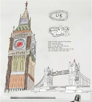 

London Clock Tower Architectural Style Removable PVC Wall Stickers