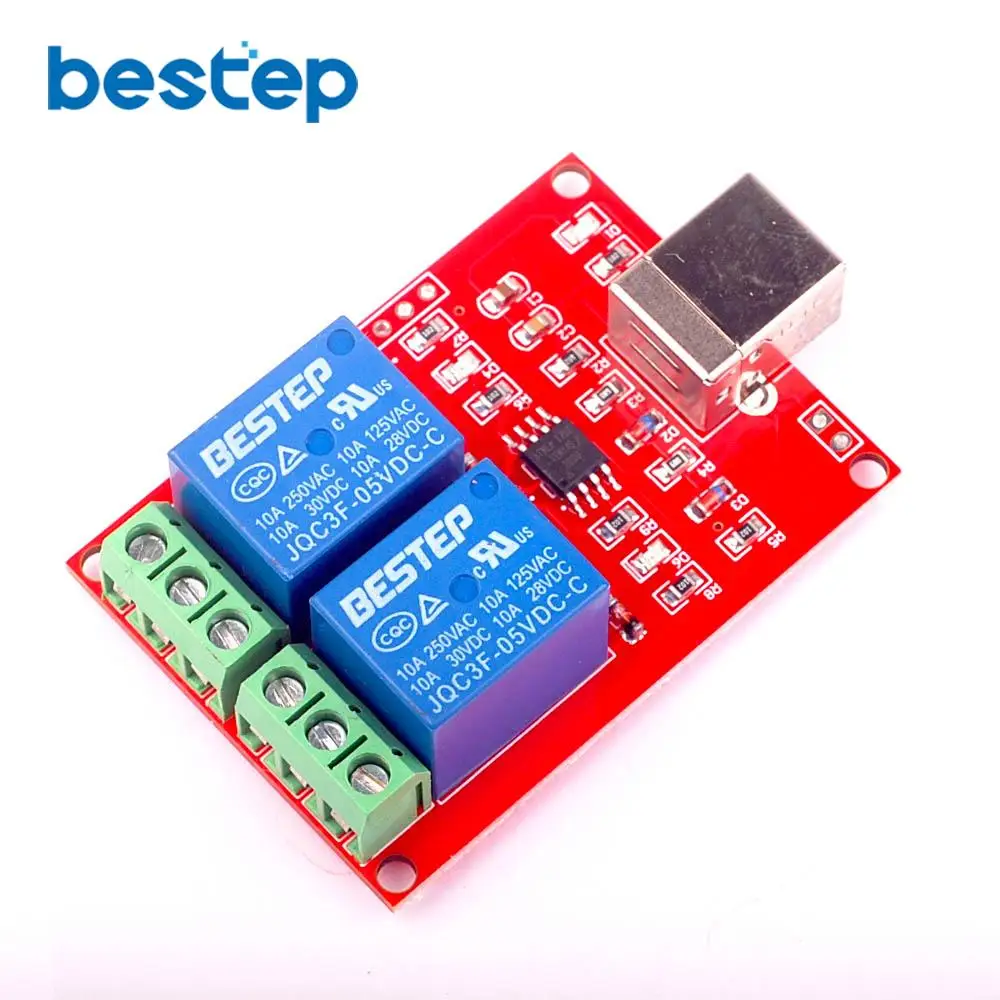 

2 Channel USB Relay Module Programmable Computer Control for Smart Home DC 5V