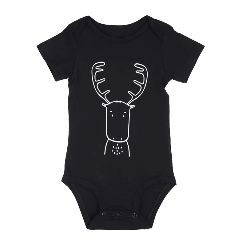 Baby Girl Rompers Baby Clothing Baby Boy Clothes Cartoon Animal Jumpsuit Summer Deer Print Short Sleeve