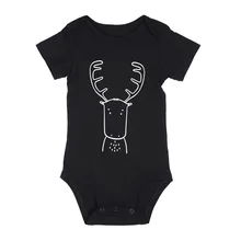 Baby Girl Rompers Baby Clothing Baby Boy Clothes Cartoon Animal Jumpsuit Summer Deer Print Short Sleeve