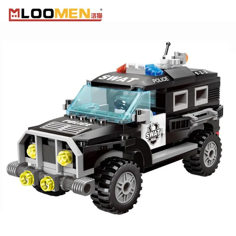 

185pcs SWAT Car Compatible Legoinglys Technic Assembled Model Building Blocks Toys Kit DIY Educational Toy For Children Birthday