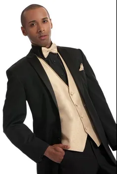 

Custom Made Groom Tuxedo Black Groomsmen Notch Lapel Wedding/Dinner Suits Best Man Bridegroom (Jacket+Pants+Tie+Vest) B244