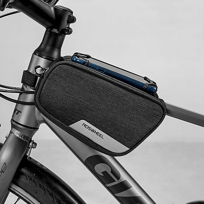 Cycling Bike Bicycle Front Frame Top Tube Double Phone Bag Pannier Case Holder