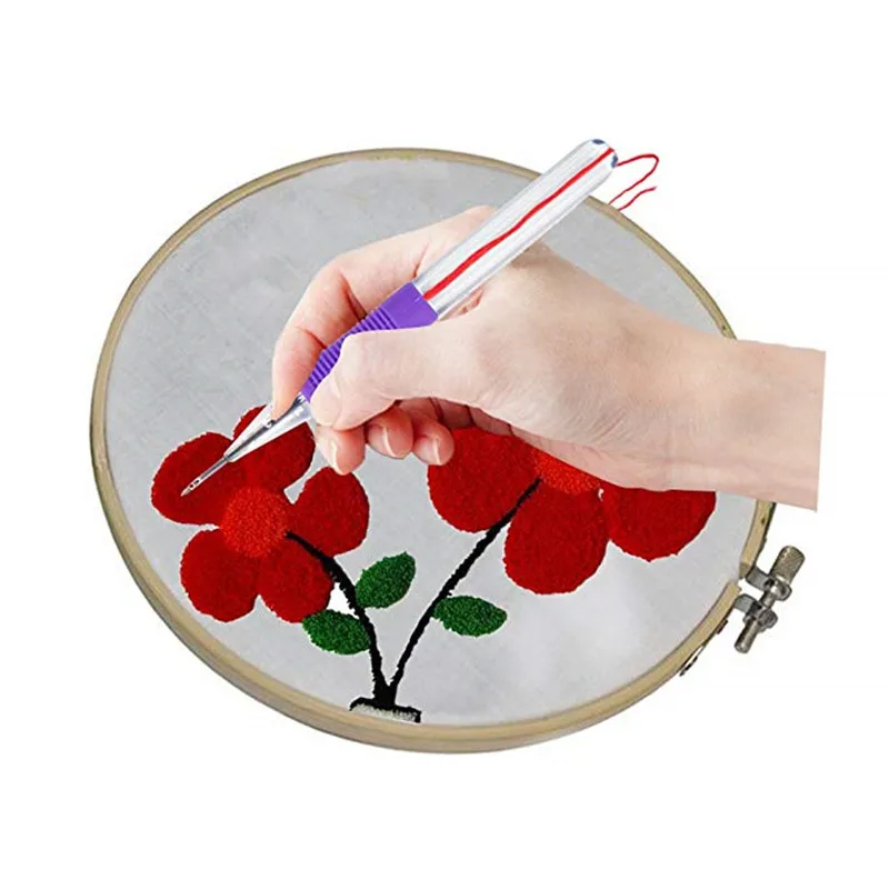 Looen 10Ppcsset Plastic DIY Embroidery Stitching Punch Needle Set 3 Needles 2 Threaders Craft Tools DIY Women Hand Sewing Tools (6)