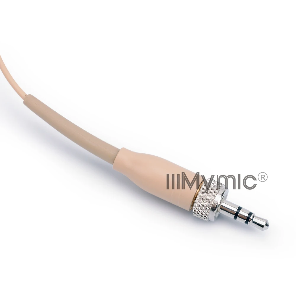 IiiMymic H-81S9-1 Pro бежевая гарнитура, конденсаторный микрофон, речевой головной микрофон для передатчика Sennheiser, 3,5 мм, винтовой разъем для микрофона