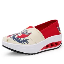 Hot 2016 Color Block Womens Canvas Shoes High Platform Casual Shoes Women Wedges Swing Walking Shoe Woman J626