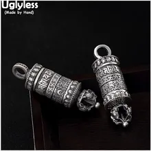 Uglyless настоящие 999 тайские серебряные ювелирные изделия ручной работы цилиндр коробка gaudencio Подвески без цепи Dharma резные Bijoux Openable