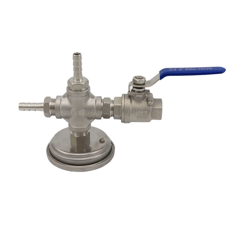 Stainless Ball Valve, Weldless Cooler Temperature Kit, Bi-metal Thermometer 3Face & 2Probe, 12 Hose Barb Homebrew Beer (5)