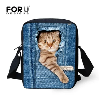 

FORUDESIGNS Customize Women Messenger Bags Cute Pet Cat Dog Kids Small Crossbody Bag Kindergarten Baby Girs Shouder Bag Mochila