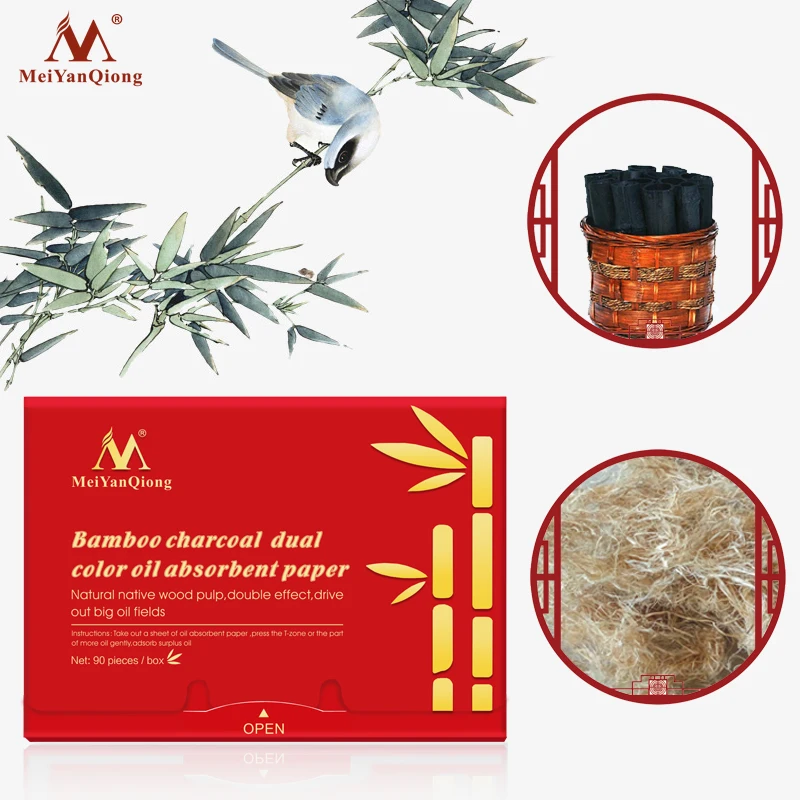 MeiYanQiong 90 шт./кор. для лица маслопоглощающая бумага растительные волокна