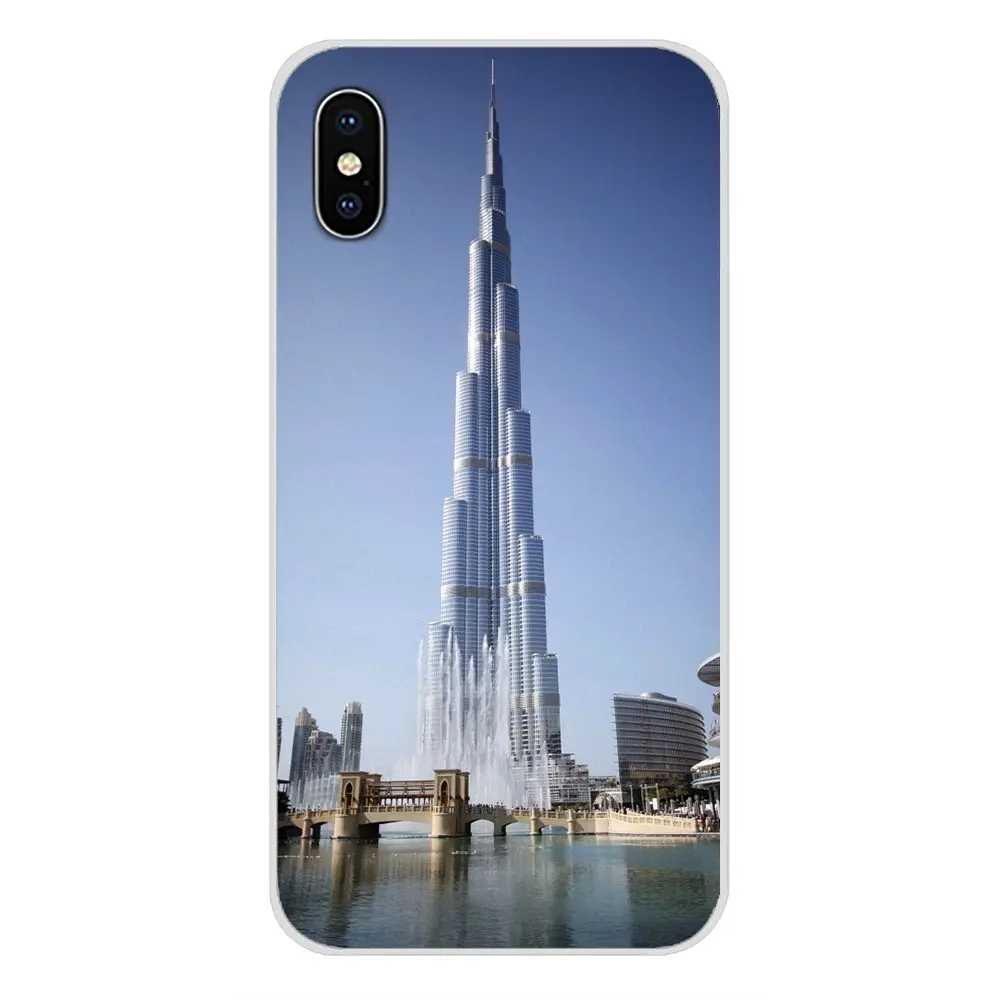 Защитный чехол для телефона Дубай Burj Khalifa Tower Building Apple iPhone X XR XS MAX 4 4S 5 5S 5C SE 6 6S 7 8 Plus