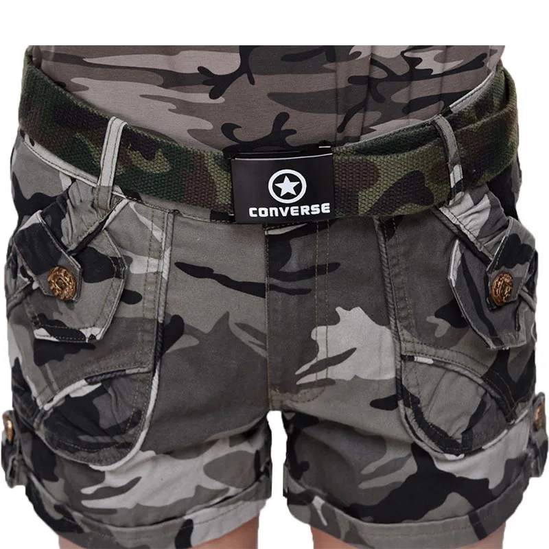 2018 летние Повседневное мульти карманные брюки Camo Cargo форма шорты для девочек камуфляжные шорты Для женщин