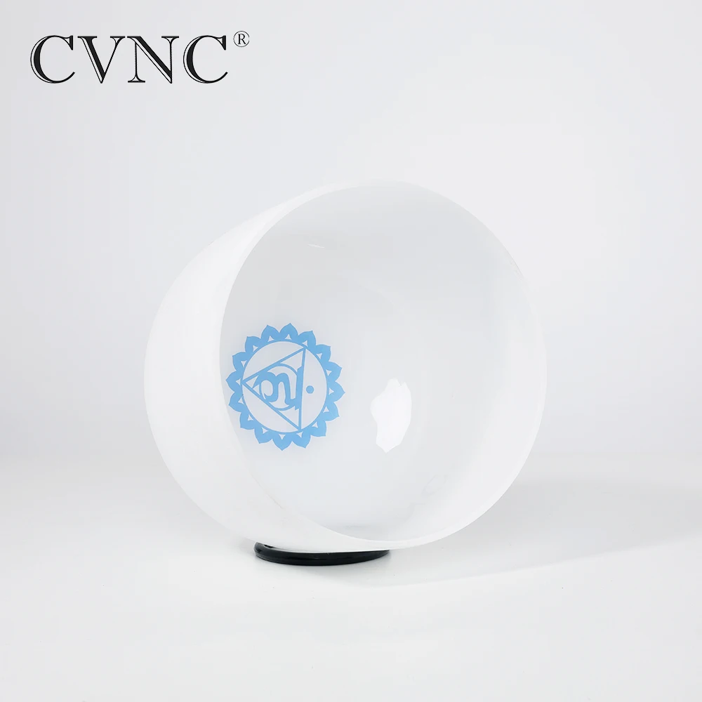

CVNC 10 Inch G Throat Blue Chakra Symble Pattern Quartz Crystal Singing Bowl