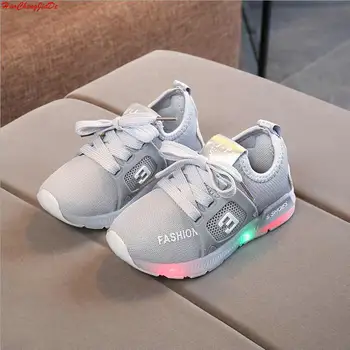 

New Kids Fashion Children Glowing Sneakers Mesh Baby LED Sports shoes for Toddler Shoes With Light Boys Girls Sneakers