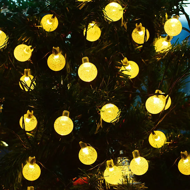 

30 LED Globe Light String Solar Powered 8 Modes Outdoor Lamp for Christmas Party LB88