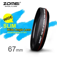 ZOMEI 67 ММ 0.45X Широкоугольный Объектив Фильтр С Многослойным Просветлением AGC оптическое Стекло MC AF Широкоугольный Конвертер для Цифровой ЗЕРКАЛЬНОЙ Камеры объектив